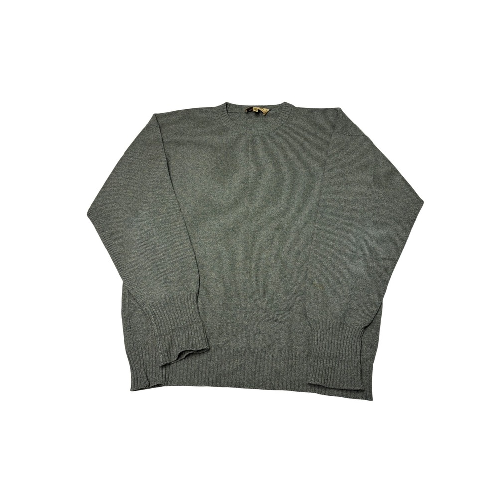 VTG Paul Stuart Mens XL Crewneck Wool Sweater Heather Green Ribbed Knit Scotland